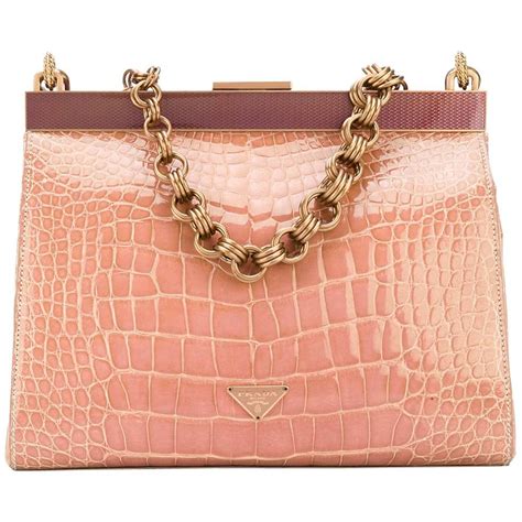 prada pink alligator leather clutch|prada leather handbags.